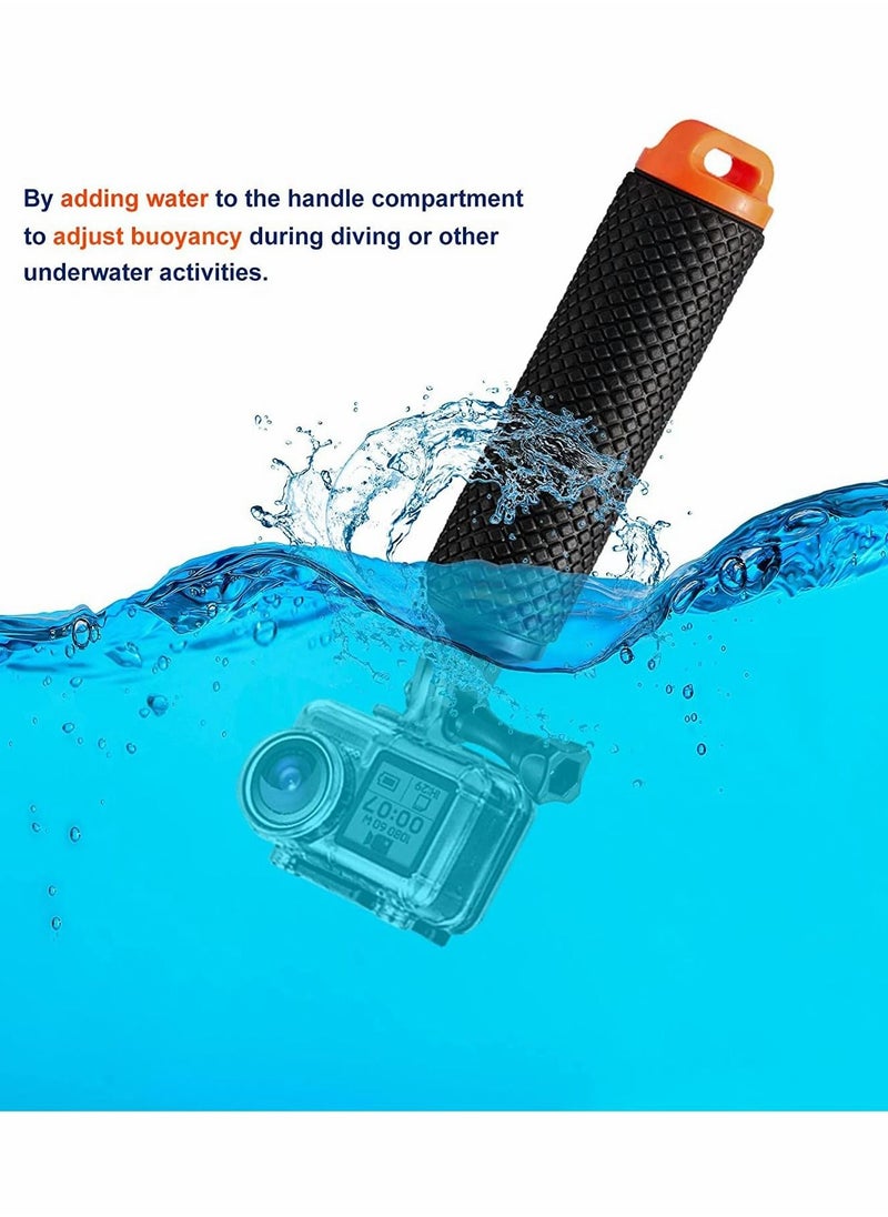 Excefore - Floating Hand Grip for Hero 10/9/8/7/6/5/4/3/3+/2/1/Session Black Silver, Camera Handler & Handle Mount Accessories Kit - Image 1