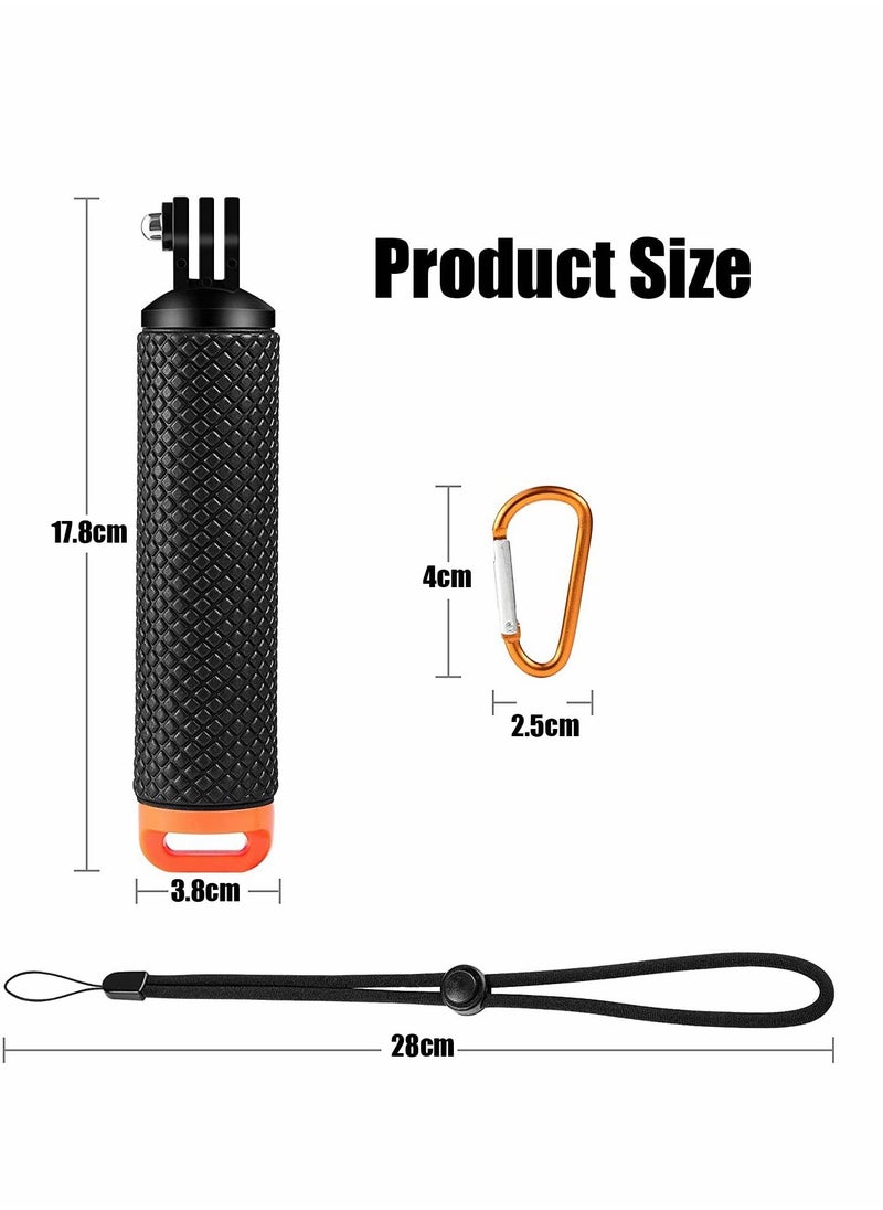 Excefore - Floating Hand Grip for Hero 10/9/8/7/6/5/4/3/3+/2/1/Session Black Silver, Camera Handler & Handle Mount Accessories Kit - Image 1