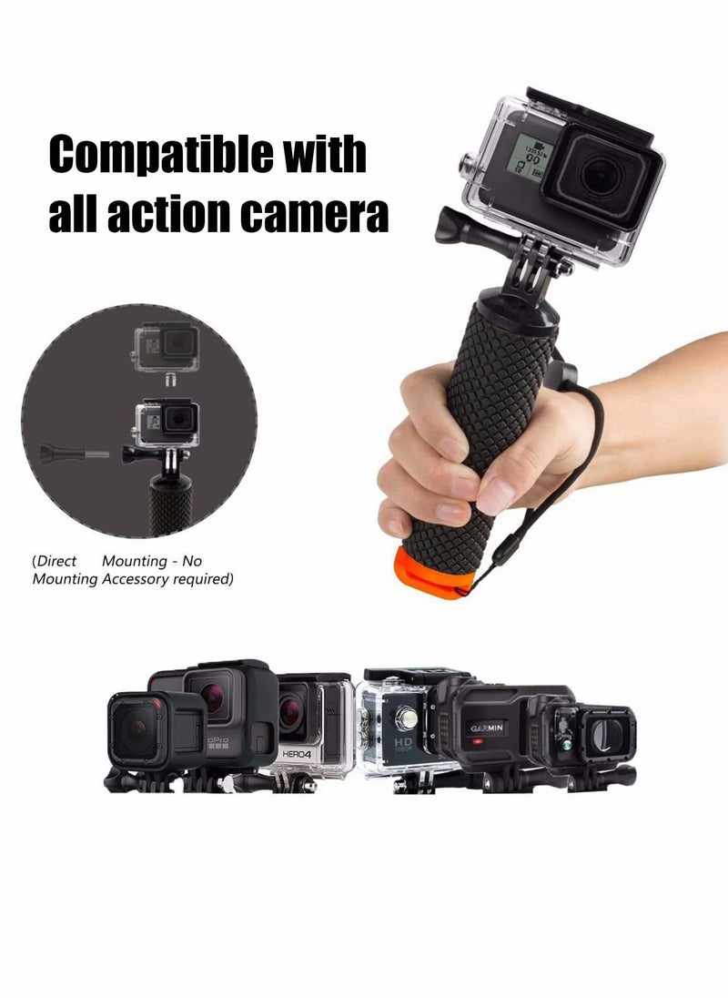 Excefore - Floating Hand Grip for Hero 10/9/8/7/6/5/4/3/3+/2/1/Session Black Silver, Camera Handler & Handle Mount Accessories Kit - Image 1