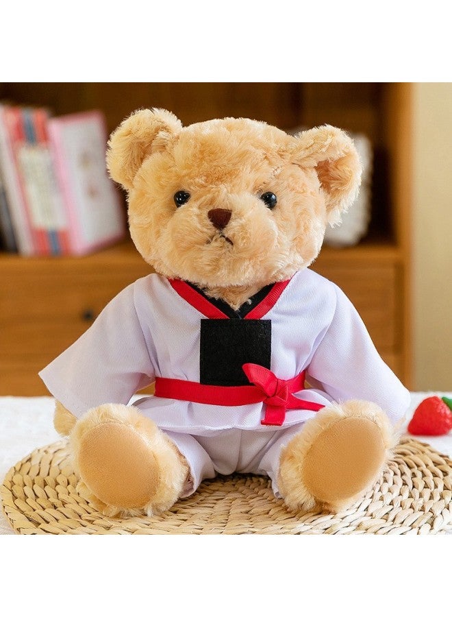 Taekwondo Bear Doll Plush Toy Martial Arts School Bear Doll Teddy Bear Doll Can Be Printed Logo For Students-Specifications:Red Unlabeled Version-Color:Taekwondo Bear 28cm - Image 1