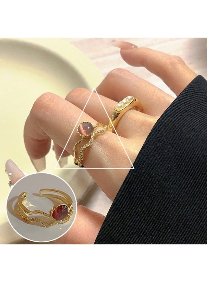 Super Fairy Colorful Shiny Sweet Cool Ring Women's Moonlight Forest Elegant Elegant S925 Silver Plated Open Finger Ring Food Finger Ring