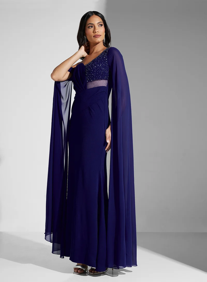 Namshi x Asymmetric Chiffon Dress