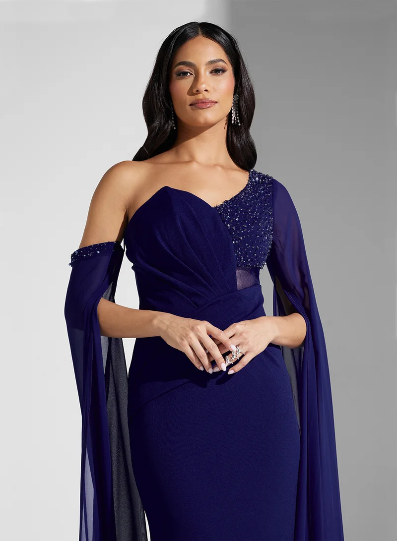 Namshi x Asymmetric Chiffon Dress