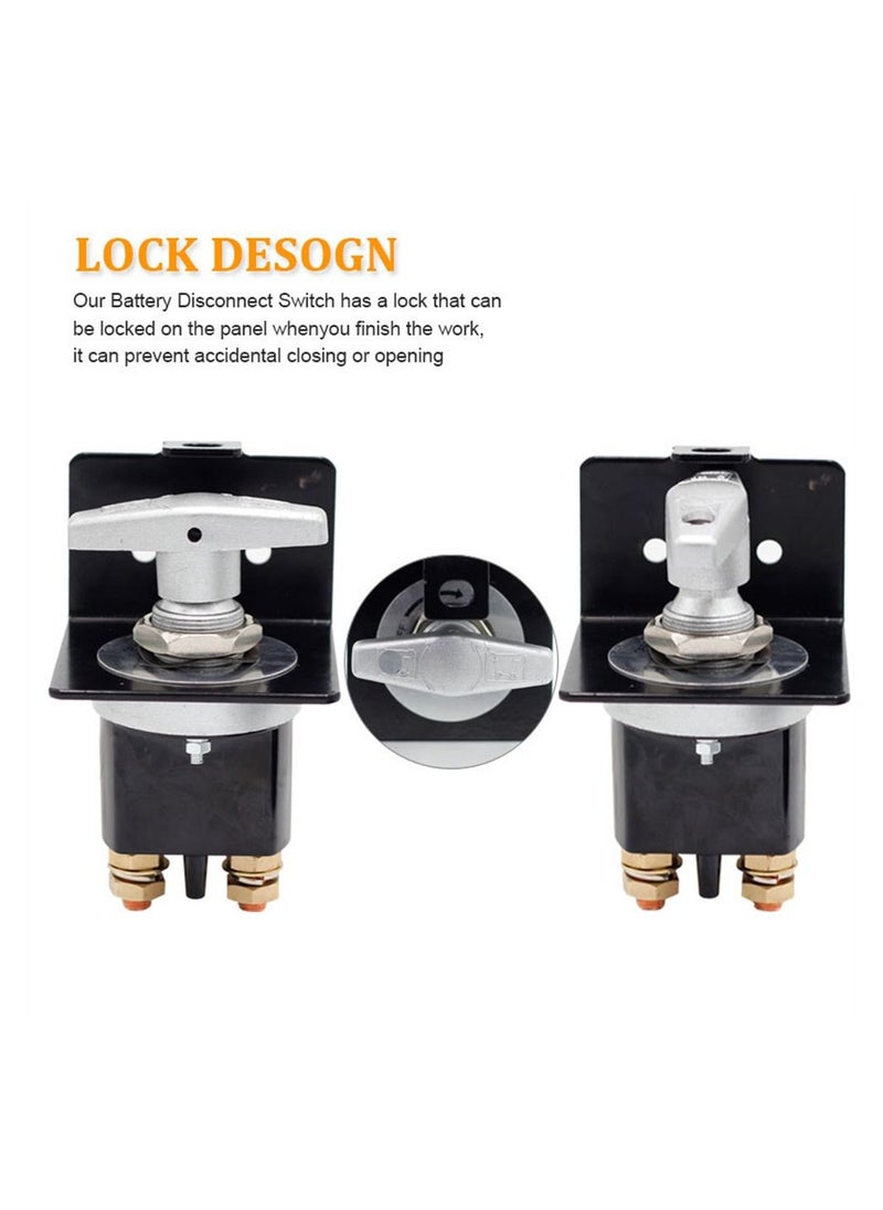 SYOSI - Battery Disconnect Switch, Disconnect Switch with Lockout Plate Fits Negative Battery Doctor Replace 20247, 12-36V Battery Kill Switch Fixed Handle Isolator for Car, Auto, RV and Boat - Image 1