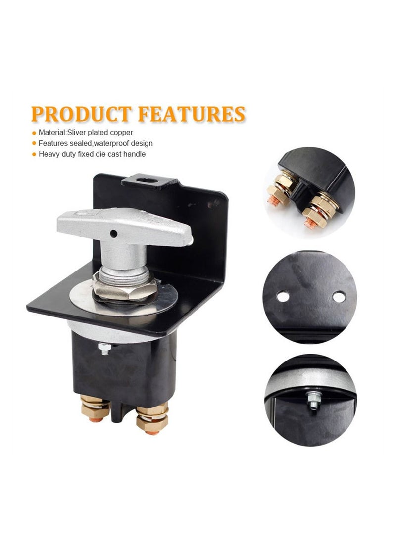 SYOSI - Battery Disconnect Switch, Disconnect Switch with Lockout Plate Fits Negative Battery Doctor Replace 20247, 12-36V Battery Kill Switch Fixed Handle Isolator for Car, Auto, RV and Boat - Image 1