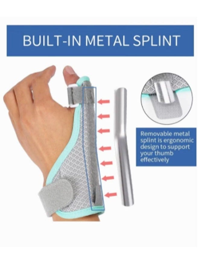 Generic - Thumb Support Brace with 2 Pieces Finger Splint Thumb Splint, Adjustable Wrist Stabilizer Splint for BlackBerry Thumb Trigger Finger Arthritis Tendonitis Sprained and Carpal Tunnel Supporting - Image 1