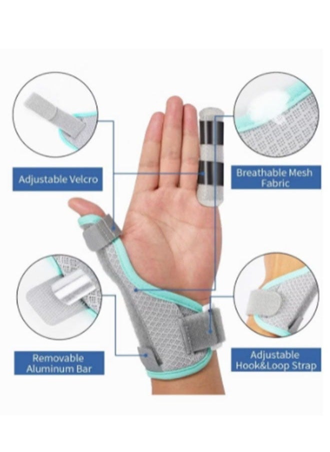 Generic - Thumb Support Brace with 2 Pieces Finger Splint Thumb Splint, Adjustable Wrist Stabilizer Splint for BlackBerry Thumb Trigger Finger Arthritis Tendonitis Sprained and Carpal Tunnel Supporting - Image 1