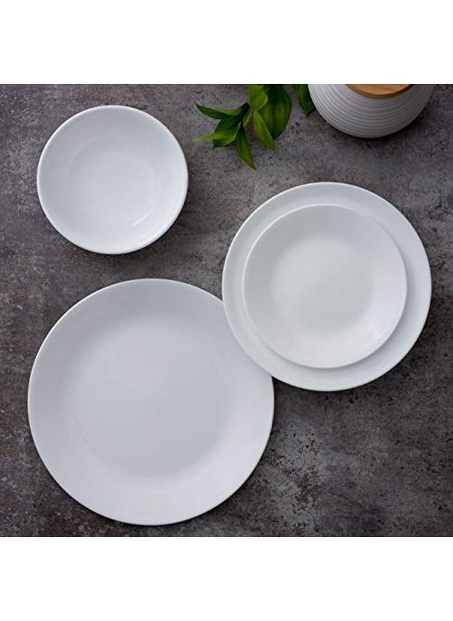 Corelle Corelle Vitrelle 8-Piece Dinner Plates Set, Triple Layer Glass and Chip Resistant, Lightweight Round Plates, Winter Frost White  - Image 2