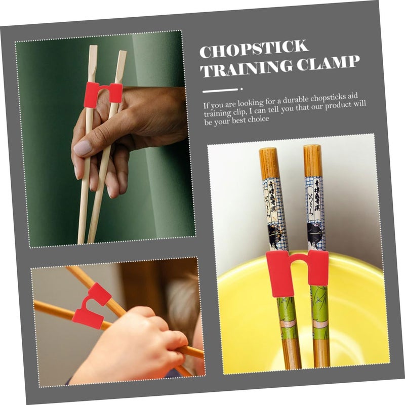 Red Plastic Chopstick Training Clamps Non Slip Helper for Kids Dishwasher Safe - Image 4
