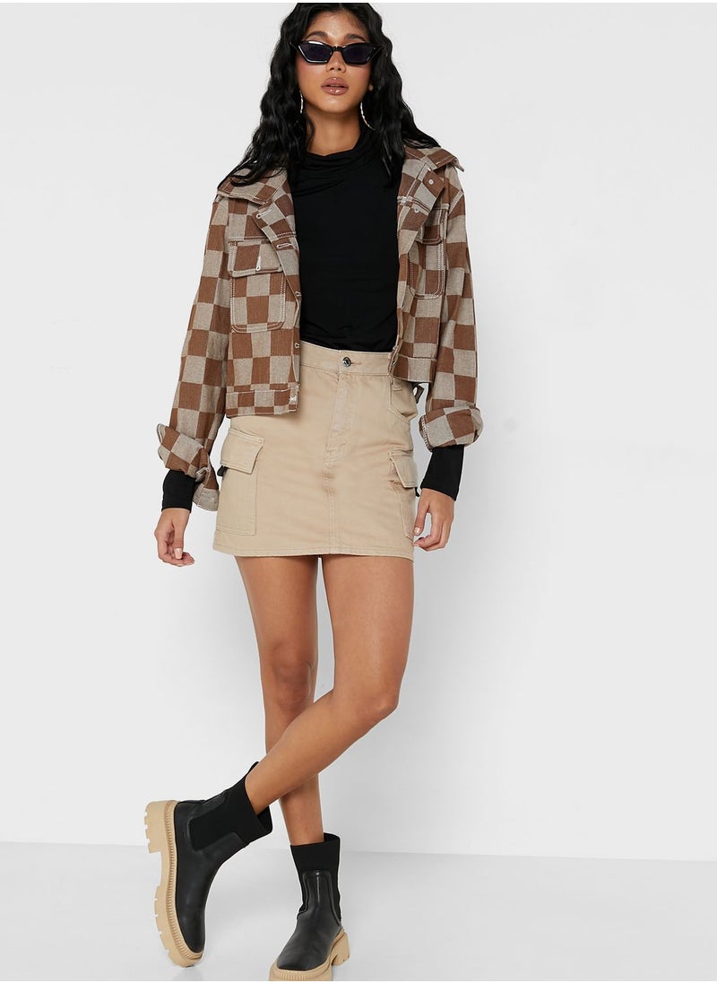 Ginger - Checked Cropped Jacket - Image 1