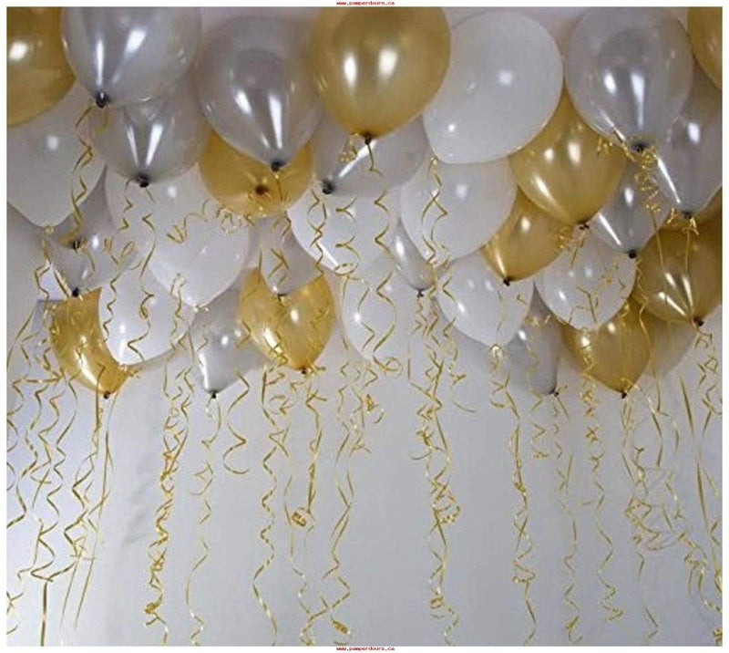 Balloonistics Metallic Shiny Peal Finish Balloons - Pack of 25 (White) - Image 4