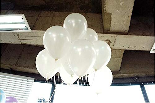 Balloonistics Metallic Shiny Peal Finish Balloons - Pack of 25 (White) - Image 5