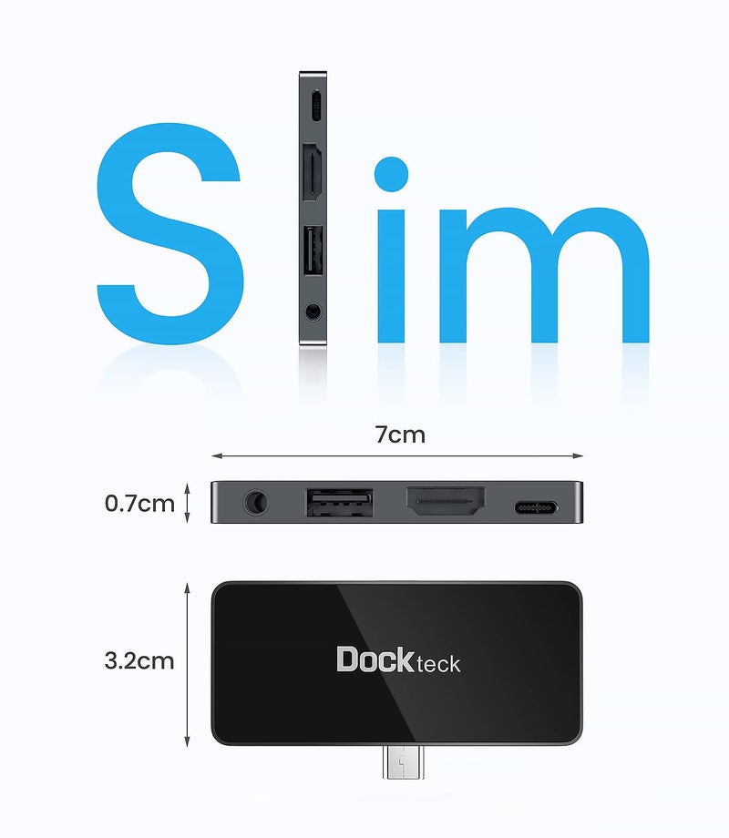 Dockteck USB C Hub Adapter for iPad Pro 2021 2020 2018 11 12.9 / iPad Air 4 10.9 iPad mini6 Dockteck 4 in 1 iPad Pro USB-C Hub with 100W Power Delivery, 4K@60Hz HDMI Port, USB 2.0 Port and 3.5mm Headphone Jack - Image 5