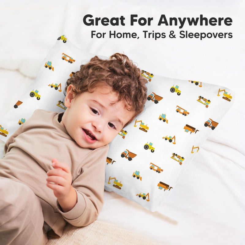 KeaBabies Toddler Pillowcase 13"x18" - Organic Cotton Toddler Pillowcase for Kids, Boys, Girls,Soft & Durable Cotton Cover for Miniature Sleepy Pillows,Cute Colors,Pillow Sold Separately(Construction) - Image 5