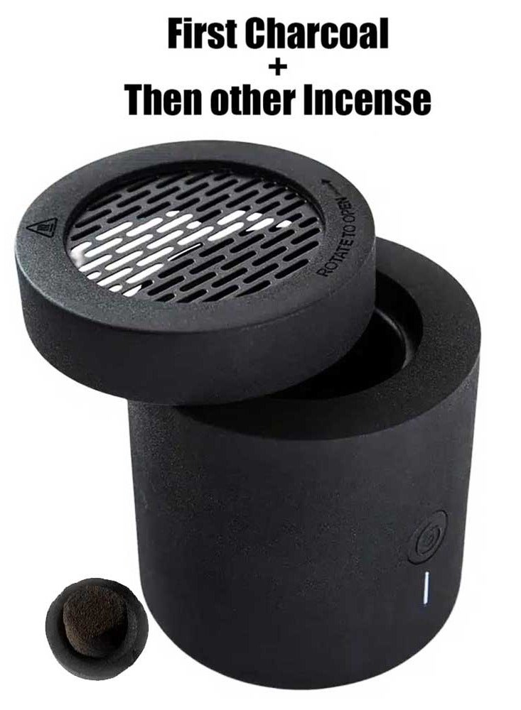 Oud Bakhoan Electric Bakhoor Burner Rotating Flip Lid Oud Incense for Home, Car & Travel Essential Aromatherapy Machine - Image 1