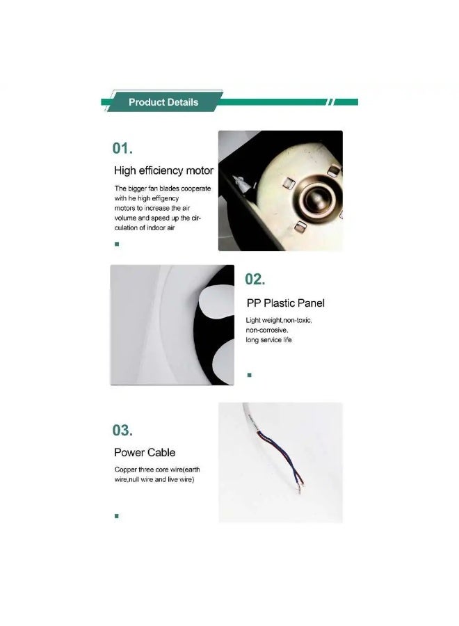 Stargold Wall Mounted Exhaust Fan 12 Inch 40W High Airflow - Image 5