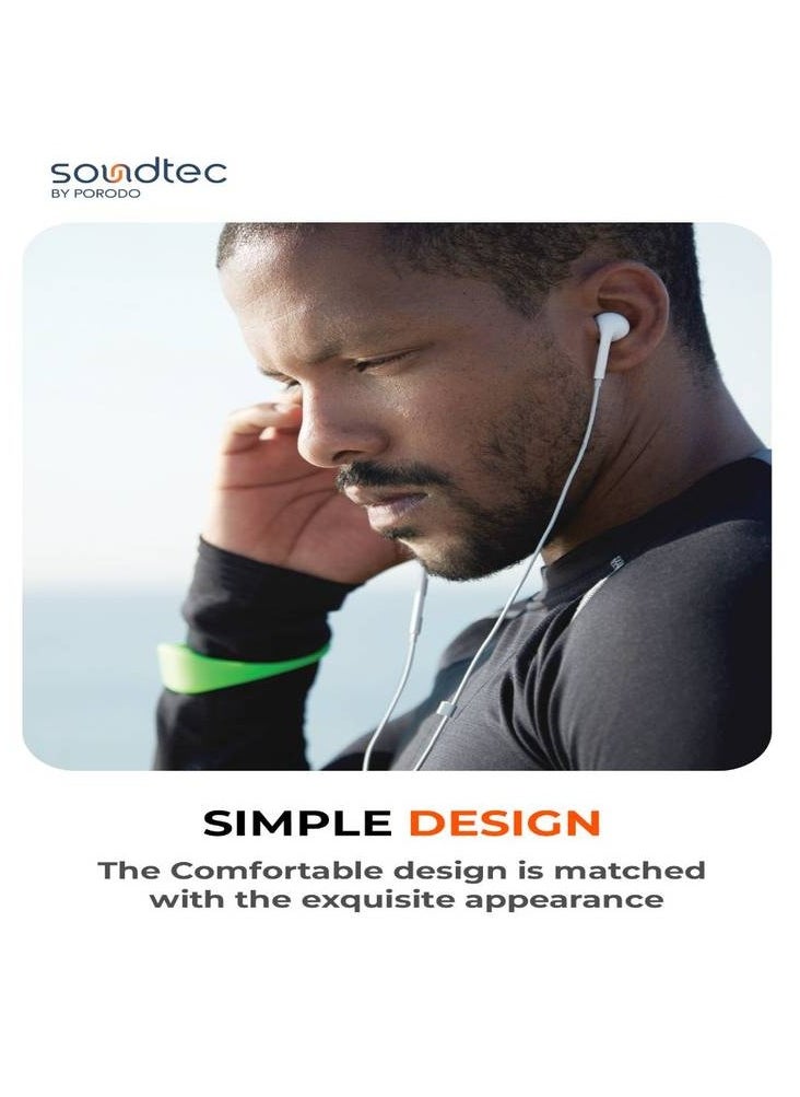 porodo Stereo Earphones Type-C Connector 1.2m 3-Button Controls High-Clarity Mic Answer & Close Call Works on Type-C Phones and iPad - White  - Image 5