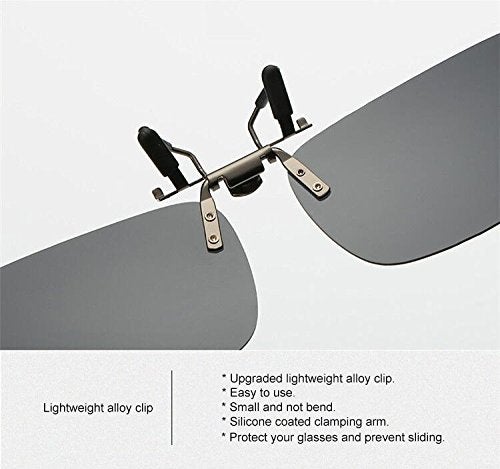 NEWON 3 PACK, Clip on Flip up Polarized Sunglasses For RX Eyeglasses, UV Protection Shades Lens Over Prescription Glasses, Black+Blue mirror+Yellow - Image 5