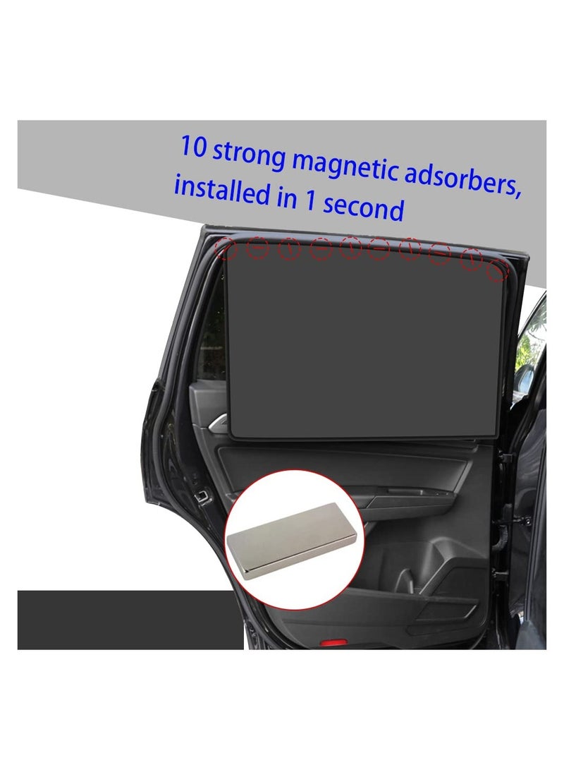 2PCS Magnetic Car Side Window Sun Shades, Front Seat Privacy Curtains for Cars, SUVs, and Trucks, Effectively Blocks Sunlight and Provides UV Protection for Back Seat Passengers. - Image 2