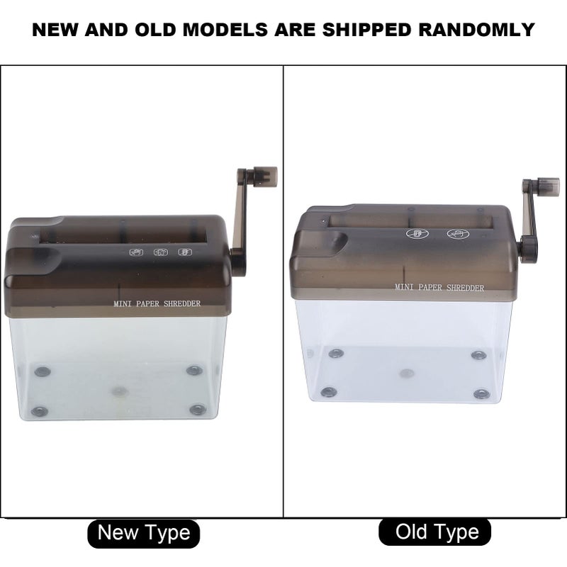 Grey Manual Hand Crank Paper Shredder Portable Mini A6 Size With 1 5L Basket - Image 5