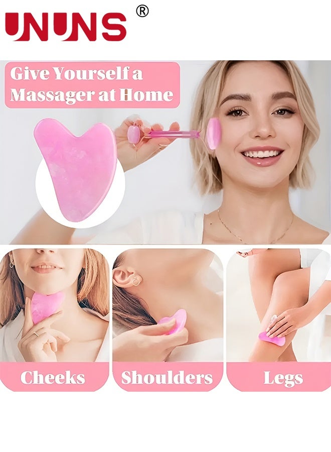 UNUNS 12Pcs Sleeping Hair Styling Tools Set,Curler And Facial Massager,1 Pillowcase,Heat-Free Curling Iron Set,Overnight Curler,1 Sleeping Soft Eye Mask,1 Storage Bag,Facial Roller Skin Care Tools for Women,Pink - Image 2