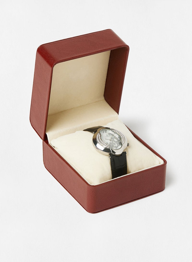 Philippe Moraly of Switzerland Leather Strap Analog Wrist Watch LS1042WPWB - 40mm - Black - Image 5