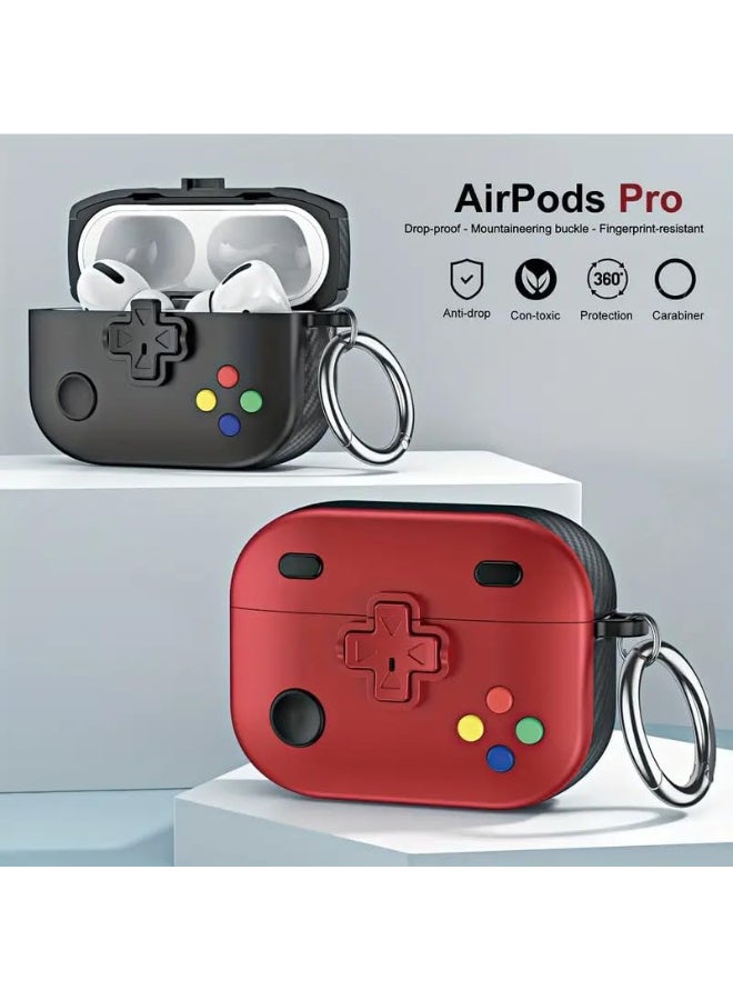 New Collection Compatible with AirPods 4th Generation Case Cover, Soft Skin Silicone Protective Special Design Game Console Design Case Cover with Keychain for AirPods 4 2025 Charging (Game Red)  - Image 2