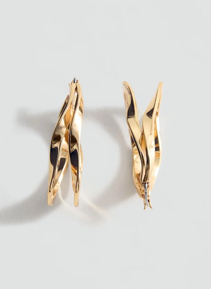 MANGO Twisted hoop earrings