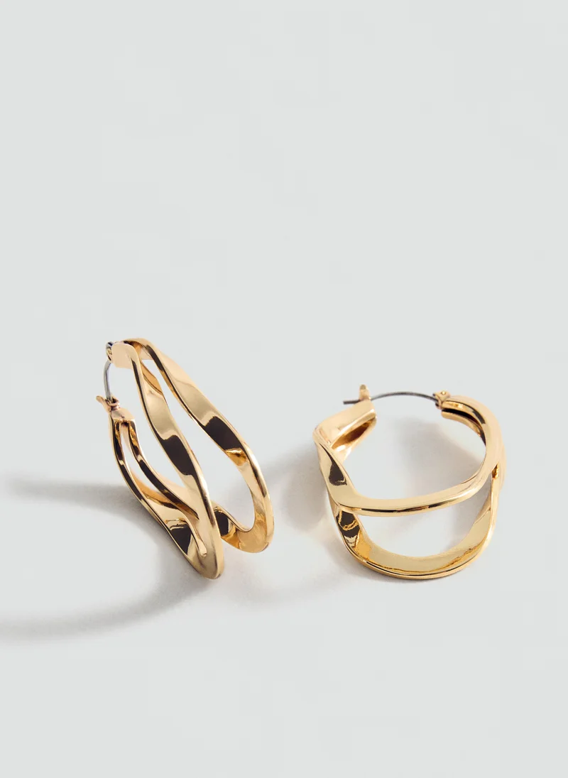 MANGO Twisted hoop earrings