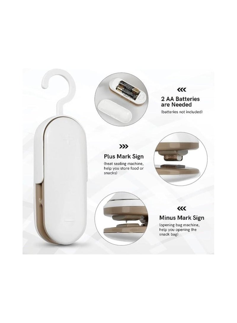 Spaceshoop Mini Bag Sealer Portable Vacuum Plastic Sealer with Hook 2in1 Heat Sealer with Cutter Storing Kitchen Food Keep Snacks Fresh for Snack Plastic Bag Potato Chips Food Packaging Handheld 2 - Image 3