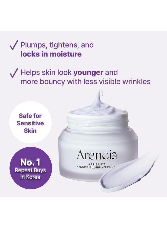 arencia - Hyssop Blurring Cream Intense Collagen Face Moisturizer & Night Repair Cream For Antiaging Nourishing Skin Barrier Premium Korean Skincare 1Oz - Image 1
