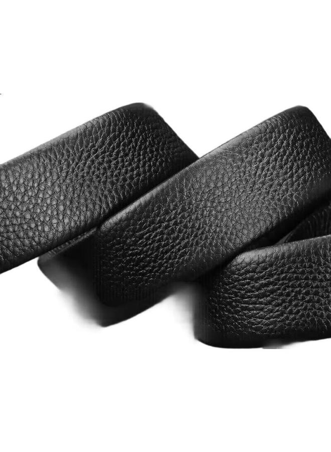 Scarecrow Men'S Belt With Automatic Buckle, Top-Grain Leather, Business Casual Trouser Belt, Birthday Gift, Extended Length 145Cm - Image 1