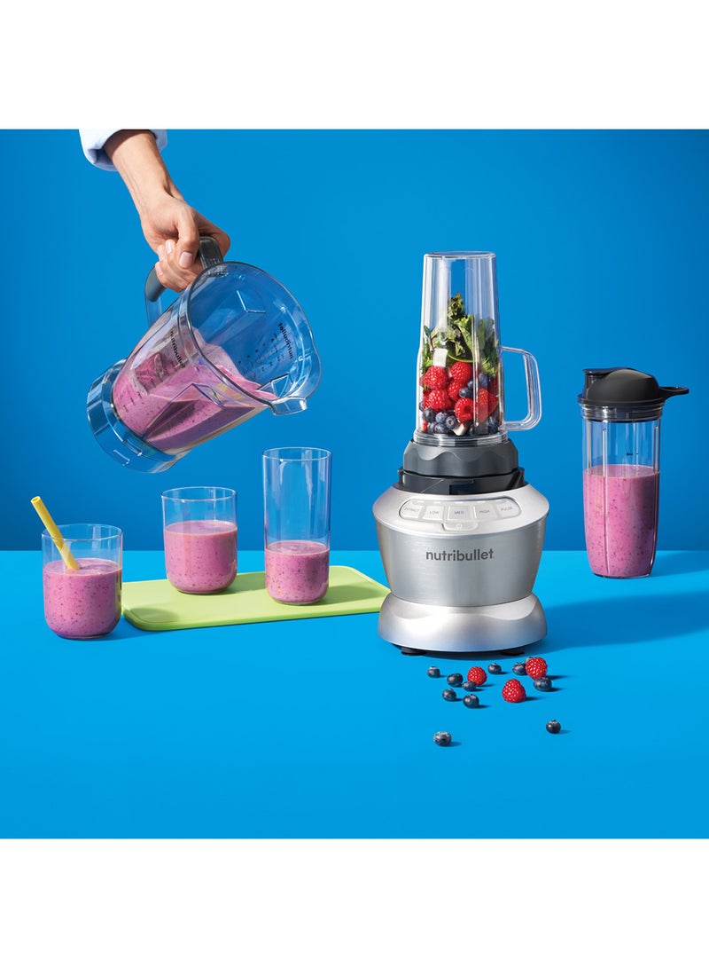 nutribullet 9-Piece Full Size Multi-Function Blender + Combo Set 1.8 L 1200 W NBC-1110A Silver/Black/Clear - Image 2