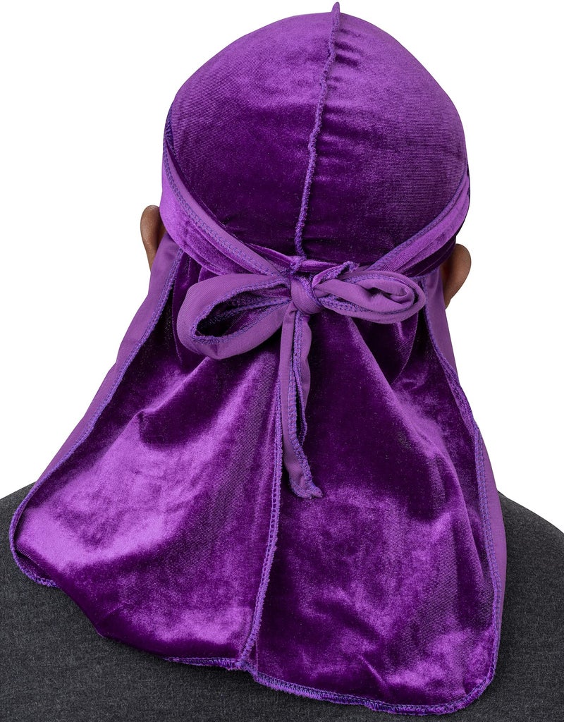 Veeta Superior Velvet Durag - Soft Velvet Durags for Men & Women, Long Double Wide Straps, Silky Durag Liner, Triple Stitched - Image 2