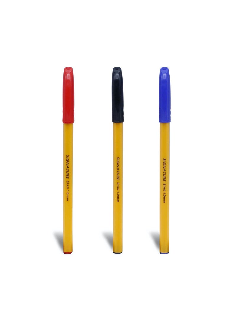 Signature Star Bold Ballpoint Pen, 50-Pack Box - Blue, Black, and Red Ink - Image 3