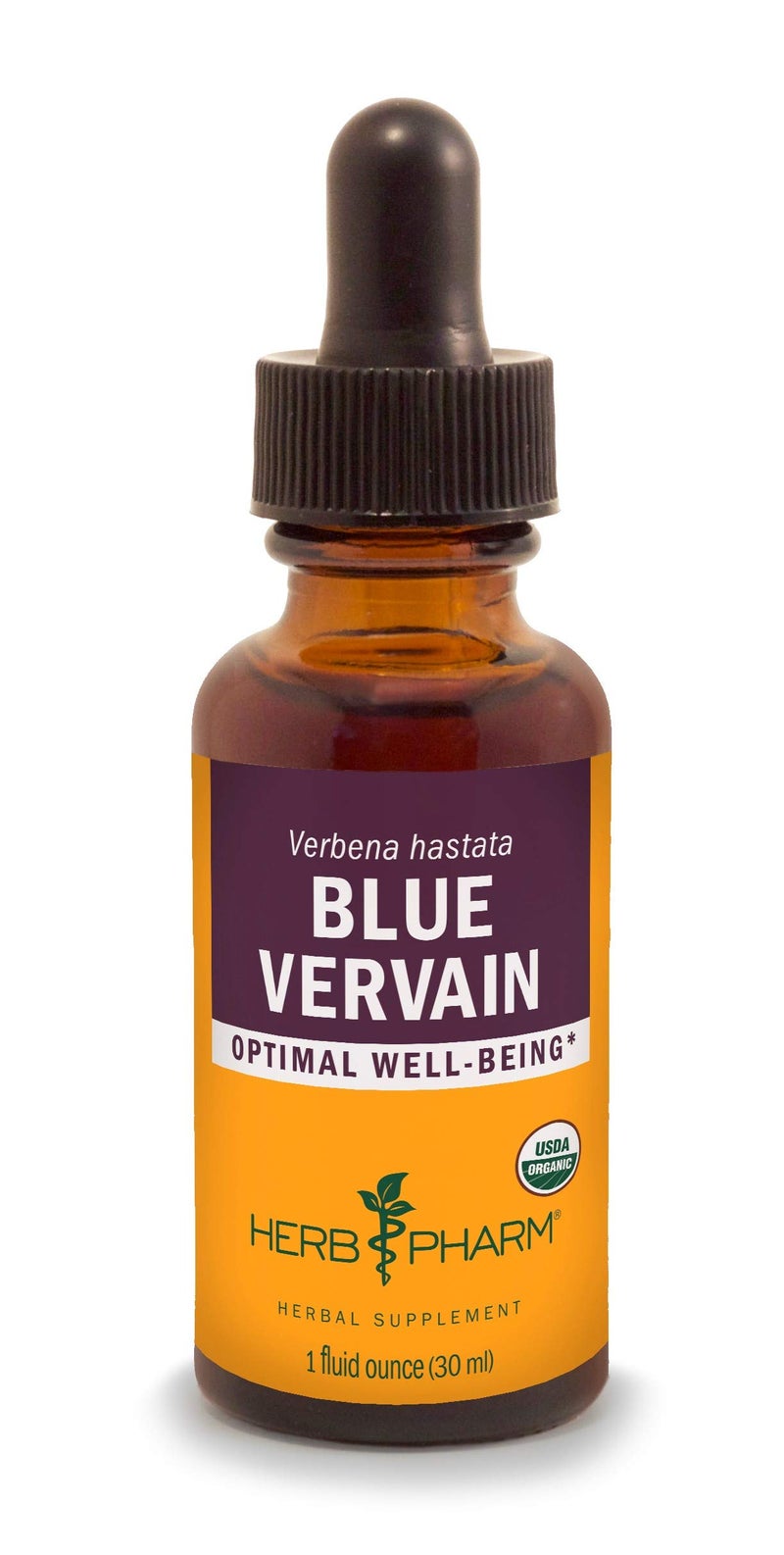 Herb Pharm Certified Organic Vervain Liquid Extract Blue 1 Fl Oz