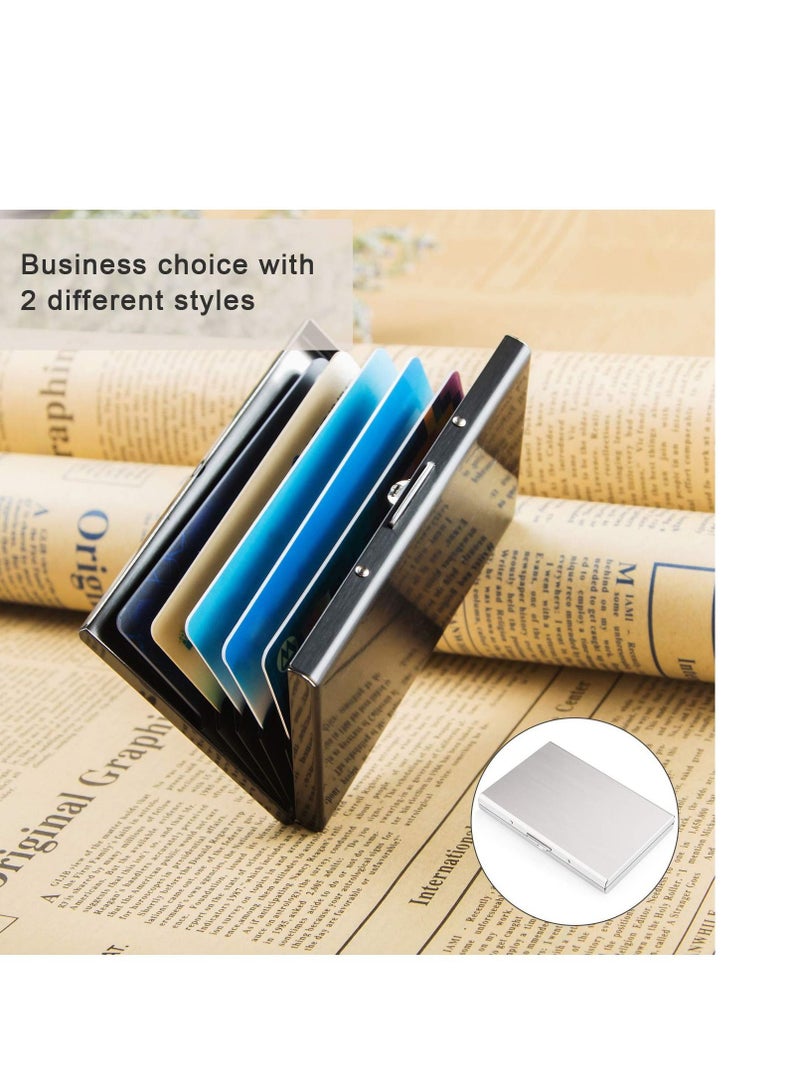 Captaintech Credit Card Holder Wallet Metal Protector RFID Blocking Bank Card Wallet Business Card Holder Case for Ladies Women Men Stainless Steel - Image 4