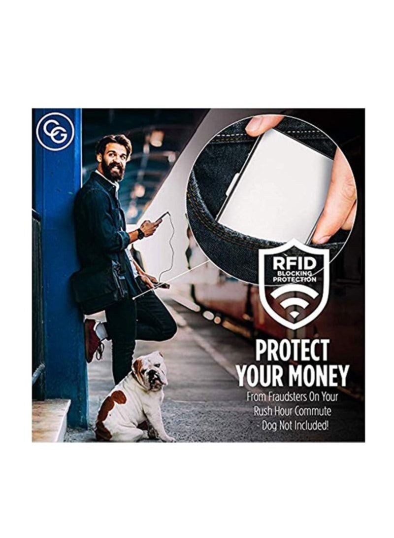 Captaintech Credit Card Holder Wallet Metal Protector RFID Blocking Bank Card Wallet Business Card Holder Case for Ladies Women Men Stainless Steel - Image 3