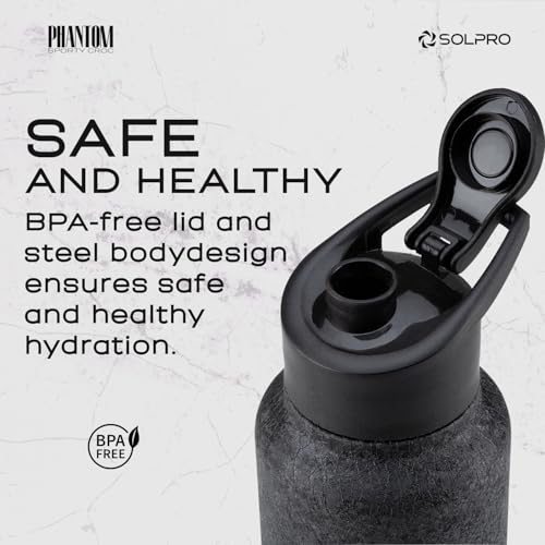 Solpro Phantom 1000mL Stainless Steel Bottle for Office,School,College,Travel,Gym,Yoga,Camping,Sports & Outdoor for Men,Women,Athletes,Kids,Children,Student, & Youth; Odor,Leak & BPA Free(Royal Blue) - Image 3