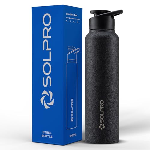 Solpro Phantom 1000mL Stainless Steel Bottle for Office,School,College,Travel,Gym,Yoga,Camping,Sports & Outdoor for Men,Women,Athletes,Kids,Children,Student, & Youth; Odor,Leak & BPA Free(Royal Blue) - Image 1