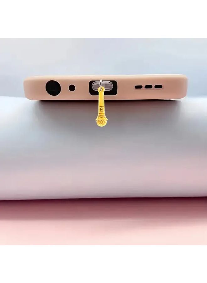 Golden Silvery 2PCS Mini Microphone Dust Plug For Iphone 5 14 Type C Charging Port - Image 5