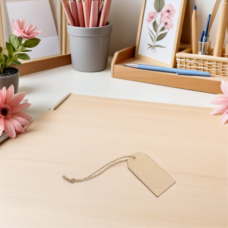 50Pcs Big Tags DIY Hanging Pieces Ornaments with 10M Linen Rope for Store Coffee House Party 40X80MM - Image 2