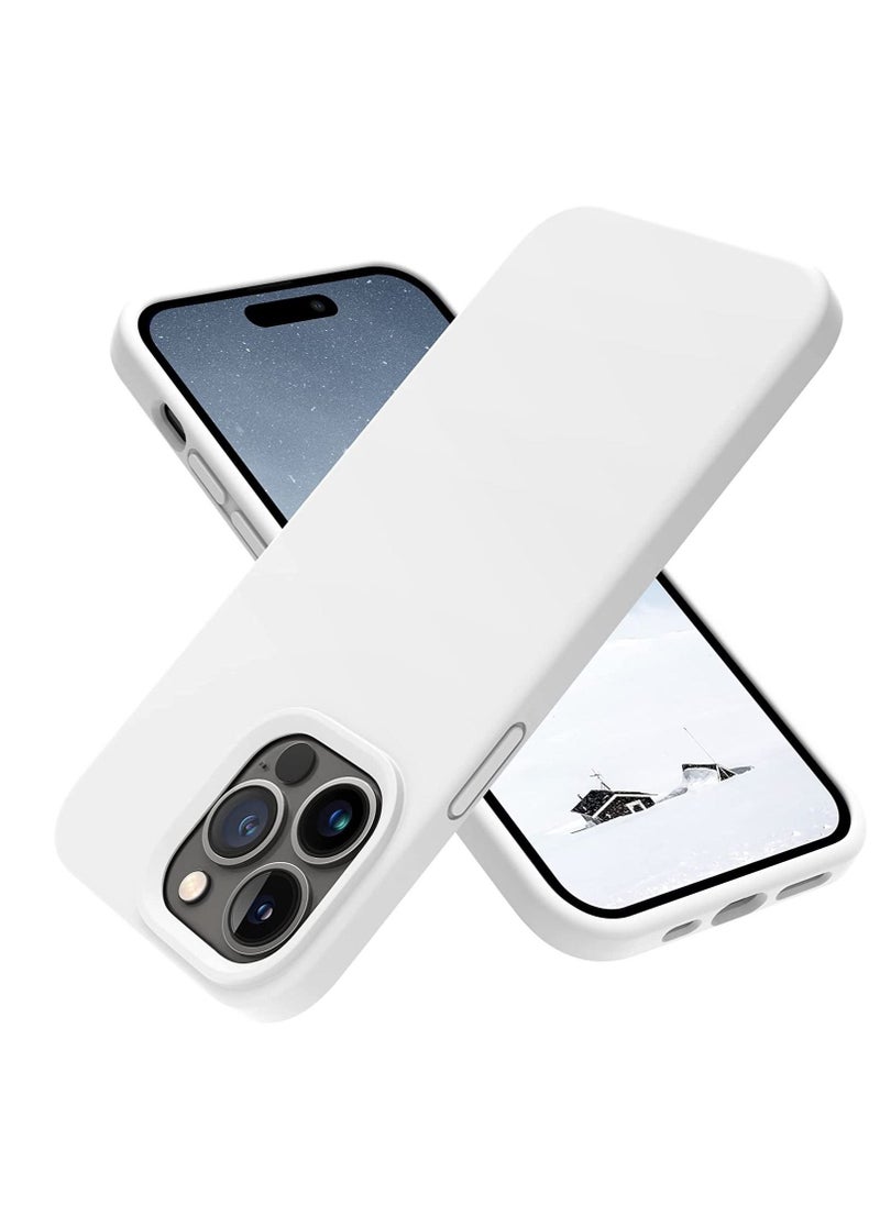 iPhone 14 Pro Max Case, Silicone Shockproof Slim Thin Phone Case for iPhone 14 Pro Max 6.7 inch (White) - Image 1
