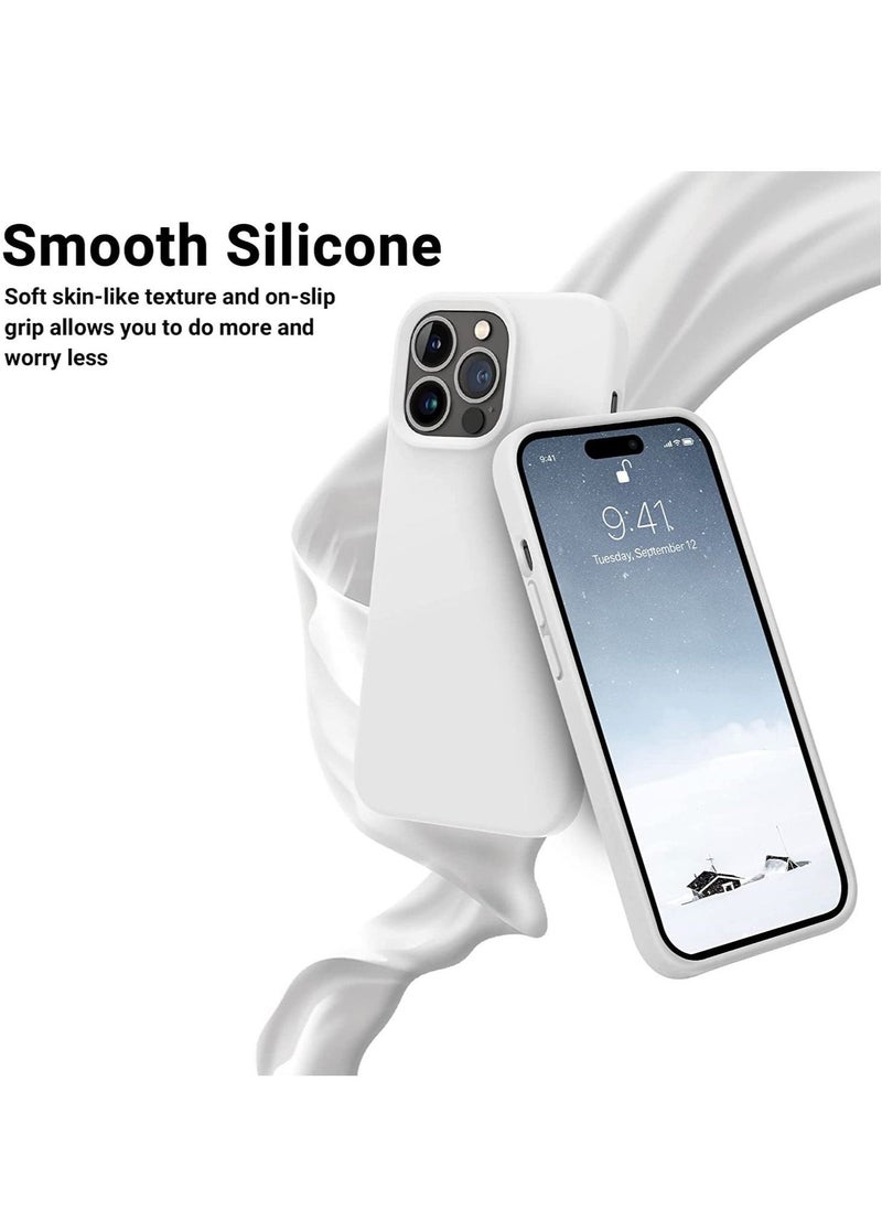 iPhone 14 Pro Max Case, Silicone Shockproof Slim Thin Phone Case for iPhone 14 Pro Max 6.7 inch (White) - Image 2