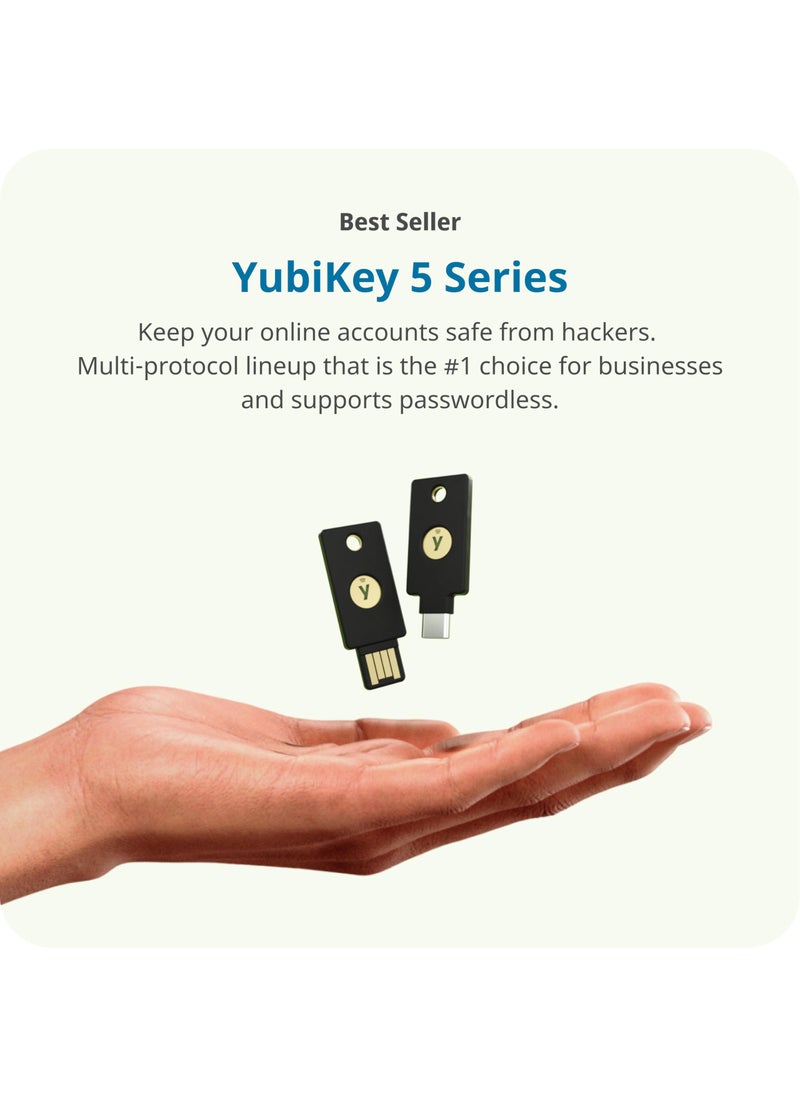Yubico Yubico - YubiKey 5 Nano - Two-factor authentication (2FA) security key, connect via USB-A, compact size, FIDO certified - Protect your online accounts  - Image 2