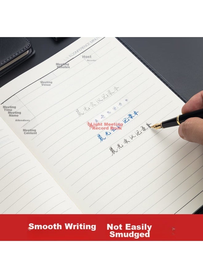 M.G B5 18K 80-Sheet Black Leather Office Notebook - Meeting Record Diary Business  Journal - Image 2