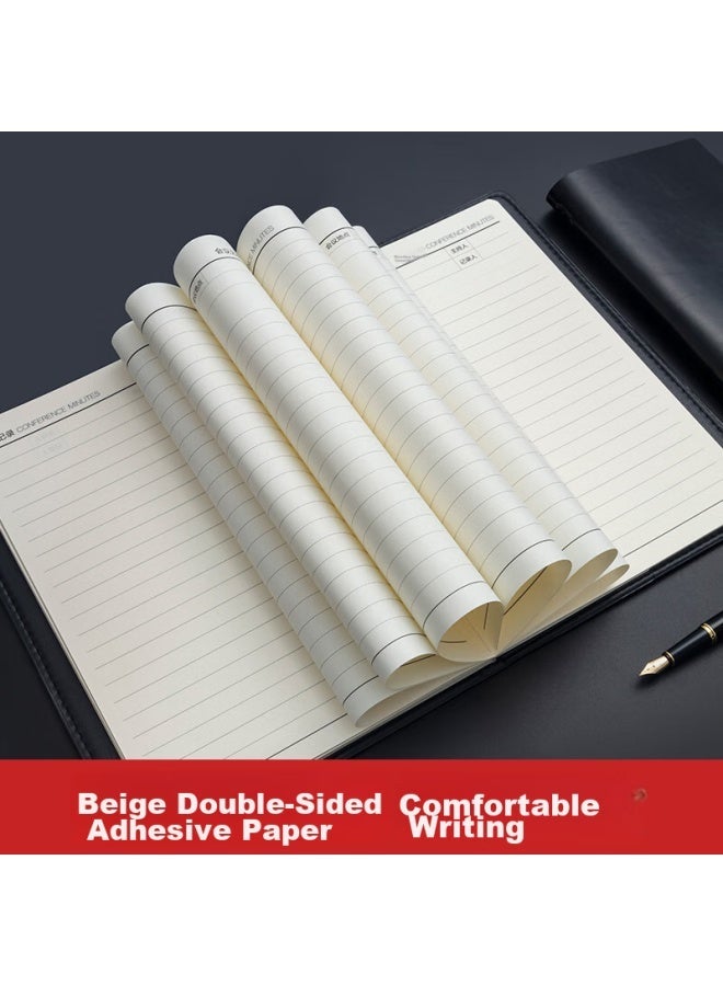 M.G B5 18K 80-Sheet Black Leather Office Notebook - Meeting Record Diary Business  Journal - Image 4