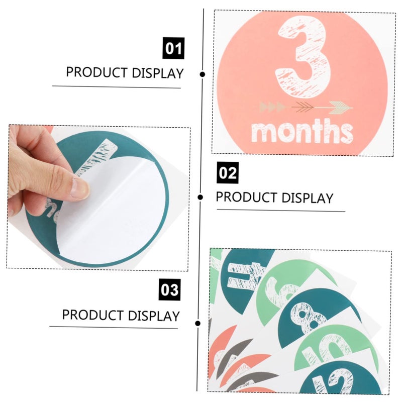 24 Monthly Milestone Stickers Photo Props Baby Boy First Year Moments Scrapbooking 12 Inch - Image 5