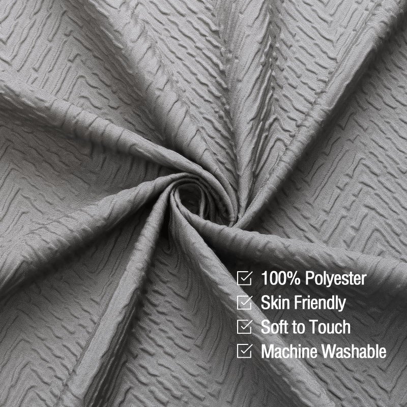 Gibelle Ombre Grey Shower Curtain  3D Embossed Textured Herringbone Fabric Shower Curtain  Modern Farmhouse Bathroom Decor Soft Cloth Shower Curtain Set with Hooks  72x72 - Image 3