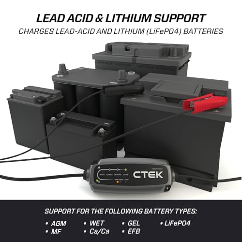 CTEK CT5, 12V Automotive Battery Charger for Auto, Motorcycle, ATV, Snowmobile - Battery Trickle Charger and Battery Maintainer - Charges Lead-Acid and Lithium Ion (12V LiFePO4) Batteries - Image 4